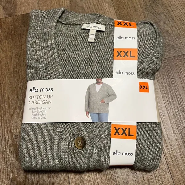 NWT ELLA MOSS Cardigan‎ Sweater XXL Green Buttons Pockets V-neck Soft Cozy Layer - Image 5