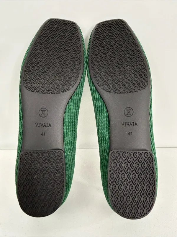 Vivaia Samantha Walker Forest Green Square-Toe Loafers Size 41 or US 9.5 - Image 10