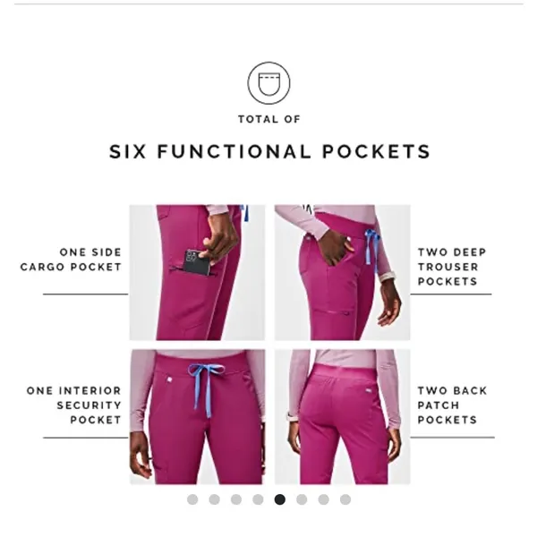 NWT FIGS Zamora™ Jogger Scrub Pants 2.0 (Raspberry) XXS PETITE - Image 5