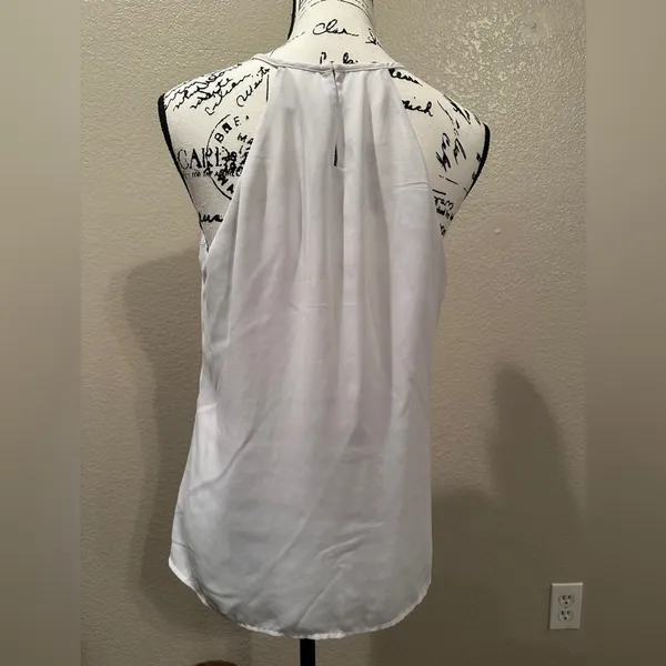 Banana Republic Beaded White Embroidered Bib Boho tank sz M - Image 5
