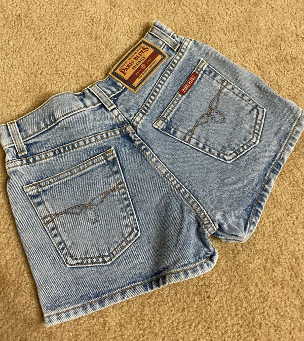 Paris Blue Original Button Fly High Rise Vintage Shorts - Image 2
