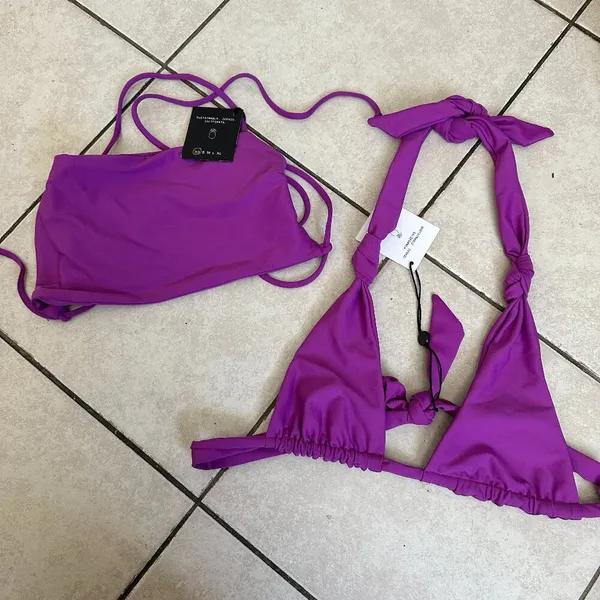 NWT Skatie bikini top Darby Top neon‎ purple size XS - Image 5