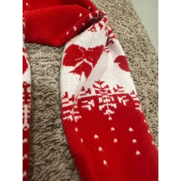 Sincerely Jules Red Fair Isle Christmas Sweater Bow Snowflake Holiday Small - Image 3
