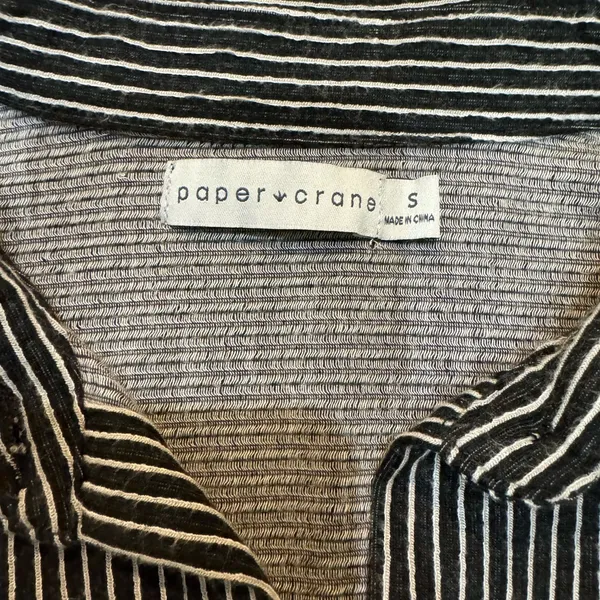 paper crane stripe button down top - Image 3