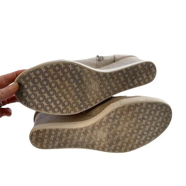 A New Day Side Zip Tan Wedge Heel Faux‎ Suede Vegan Sneakers Womens Size 9.5 - Image 3