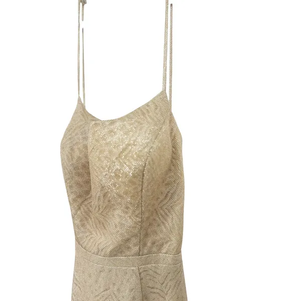 Renaissance Collection Gown Dress 2 Champagne Gold Metallic Lace Up Formal Prom - Image 6