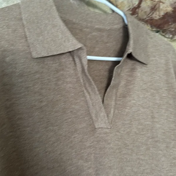 Commense Leisure Collared Pullover Sweater size small Tan - Image 4