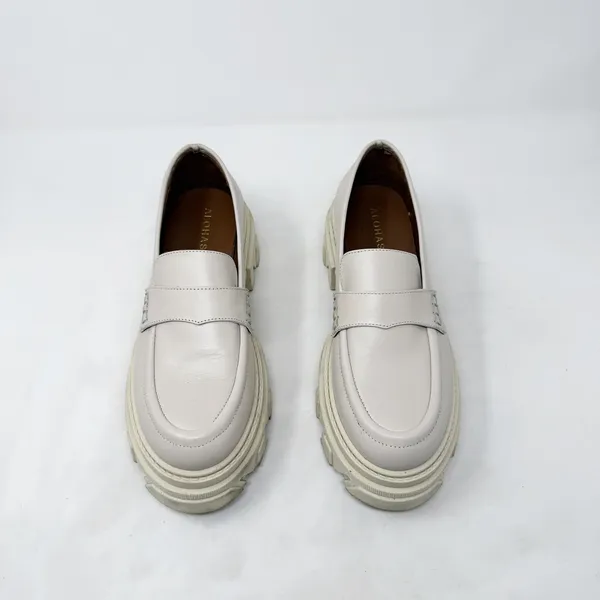 [Alohas] Cream Trailblazer Chunky Heel Penny Loafers Genuine Leather Sz 10 EU 40 - Image 8