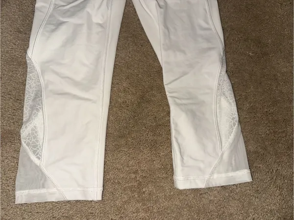 lululemon athletica White Athletic Capri Shorts with Mesh Insets - Image 3