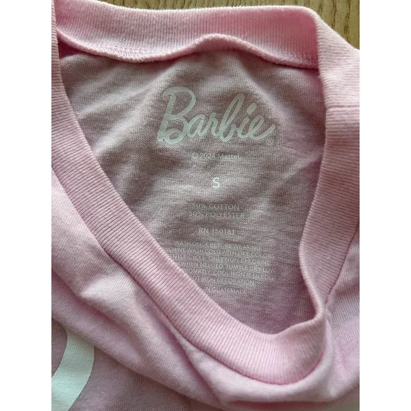 Women’s Barbie Tshirt Cotton Polyester Stretchy Light Pink size Small/Medium - Image 4