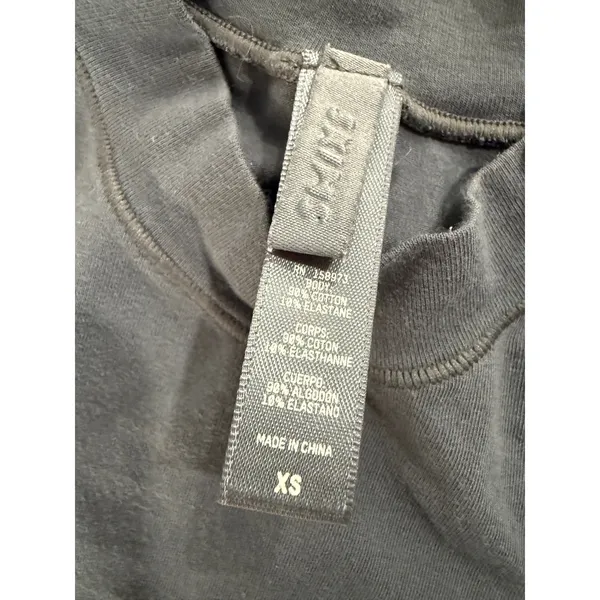 Skims Cotton Jersey Mock Neck Tank‎ Top Soot Dark Gray Womens XS Sleeveless - Image 3
