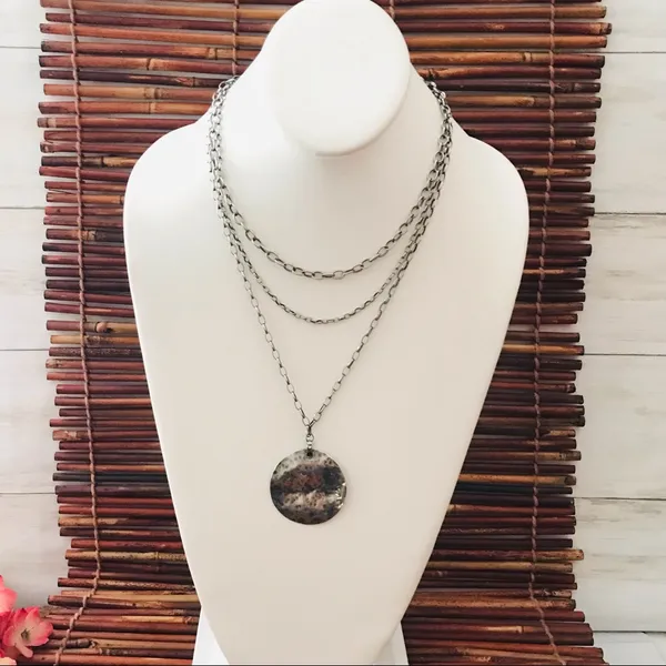 Silpada Sterling Silver Multi Chain Necklace Silver Pendant. 16” - Image 3