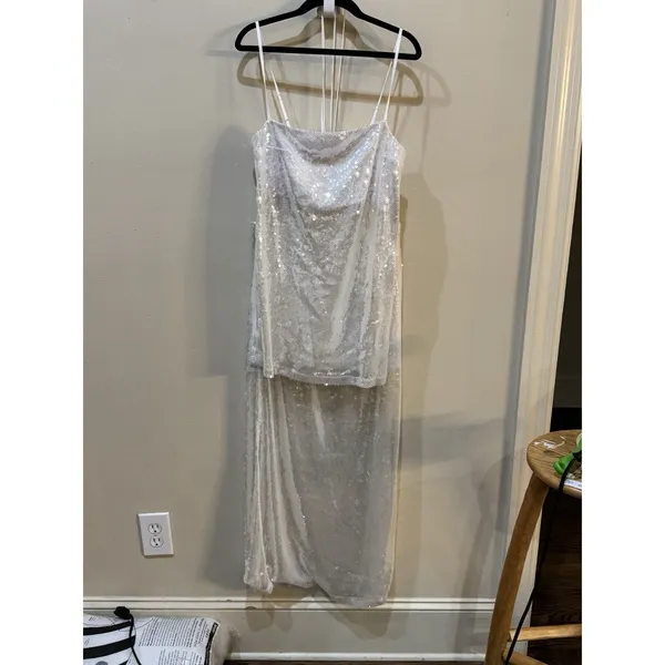 Petal And Pup Vienne Sequin Top & Maxi Skirt Set White Size Small - Image 6