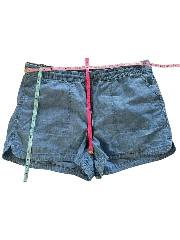 J.Crew Seaside Chambray Drawstring Shorts Blue 100% Cotton Size L - Image 5