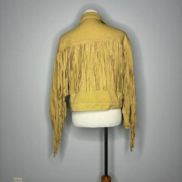 Le Lis- Tan/Yellow Jacket with Fringe - Image 2