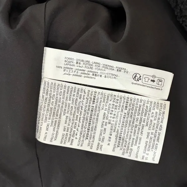 ZARA Black Sherpa Fuzzy Fleece Teddy‎ Coat Faux Shearling Snaps Pockets Small - Image 12