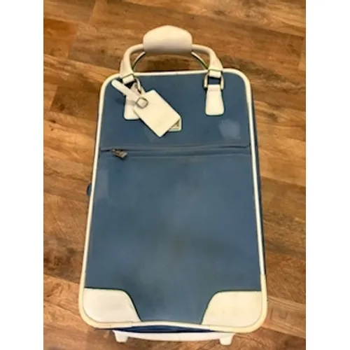 Diane von Furstenberg Rolling Suitcase Blue White Trim Carry On Luggage 19 Inch - Image 11