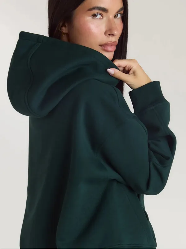 Lounge Living Hoodie Women's Hoodie with Kangaroo Pocket Size S Forest Green - Image 4
