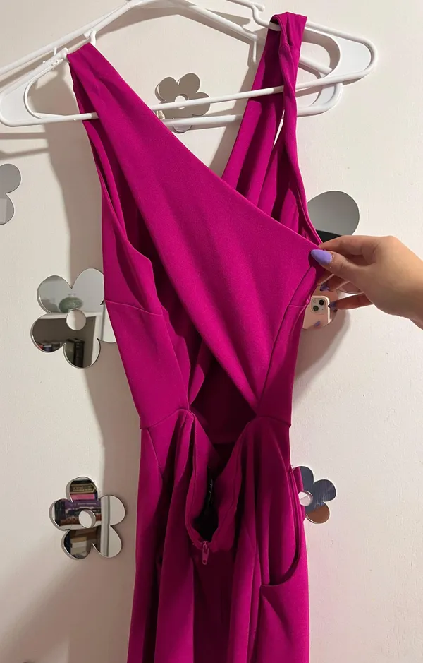 Cross Back Jumpsuit Pink Size XS - Image 3