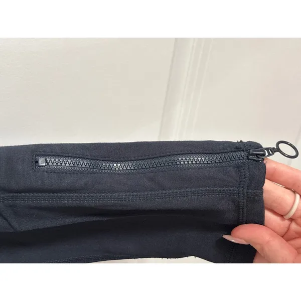 Fabletics Navy Anywhere High Rise Zip Ankle Stretch Knit Casual‎ Pants Large - Image 2