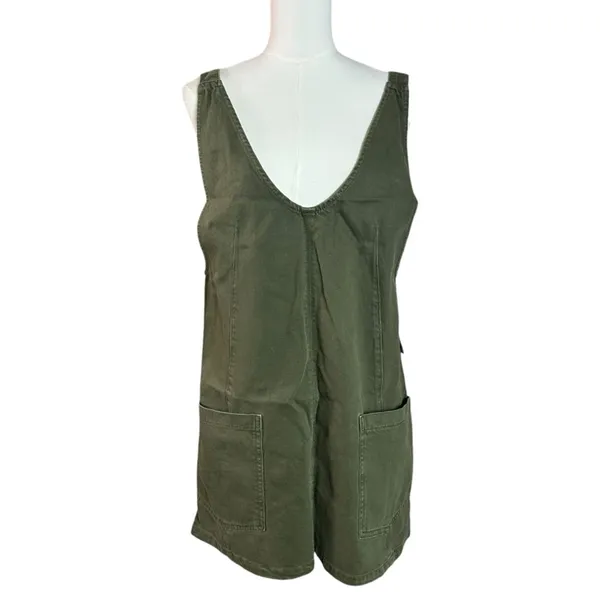 Free People High Roller Skirtall Dress in Moss Stone Army Green Size Large NWT - Image 6