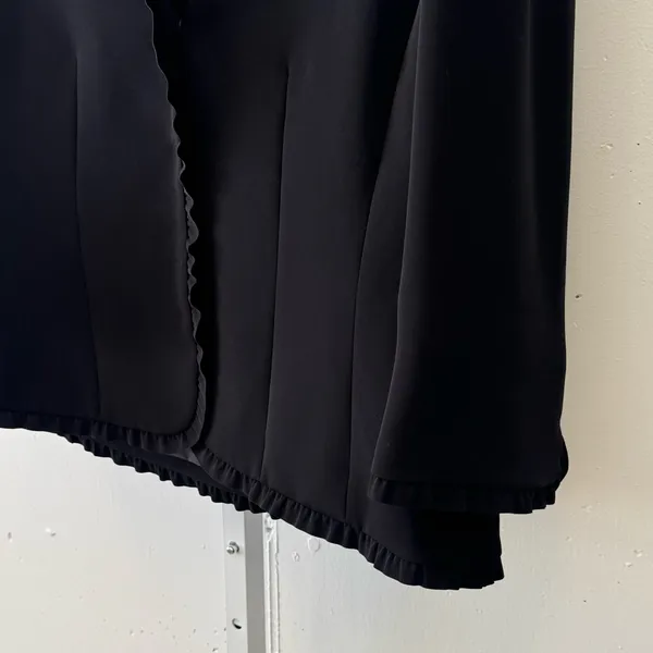 Vintage Tahari ASL Classic Career Ruffle Regular Fit Blazer Jacket Black Size 16 - Image 5