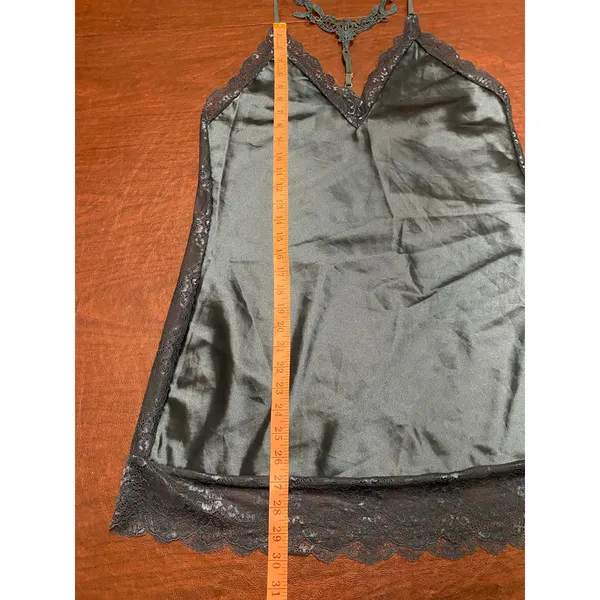 Avidlove Teal Lace Satin Slip Dress‎ Nighty Lingerie Nightgown Large Sexy Club - Image 9