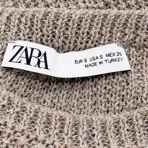 Zara Womens Crochet Knit Dress Small Sleeveless Midi Quiet‎ Luxury Metallic Chic - Image 7