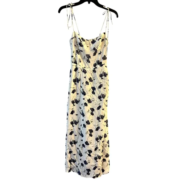 Reformation Kourtney Floral White Blue Dress Blueberries size 2 - Image 2