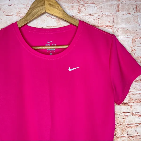 Nike Women's Bright Pink Short Sleeve Tee - Image 2