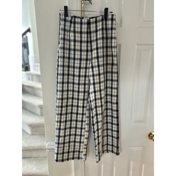 Princess Polly Wide Leg Black & White Plaid Trouser Pants Grunge Punk Whimsygoth - Image 2