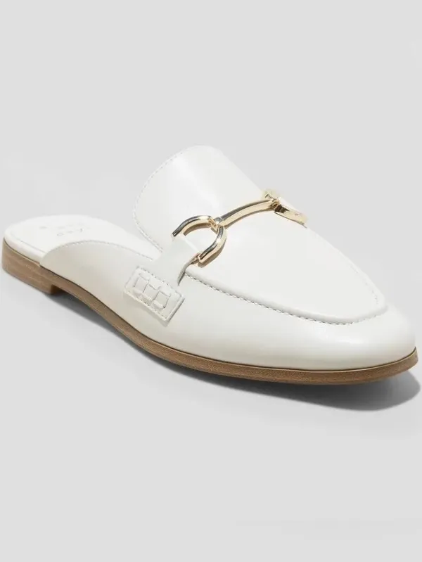 A New Day Women’s Cream Flats Mules Shoes Size 9 - Image 3