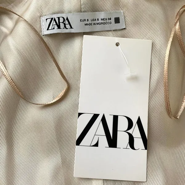 Zara FAUX LEATHER MINI PINAFORE DRESS in Beige - Image 11
