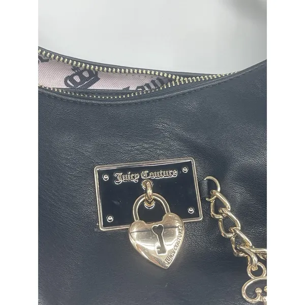 juicy couture bag NWT Black Handbag with‎ Gold Accents rowling satchel - Image 2