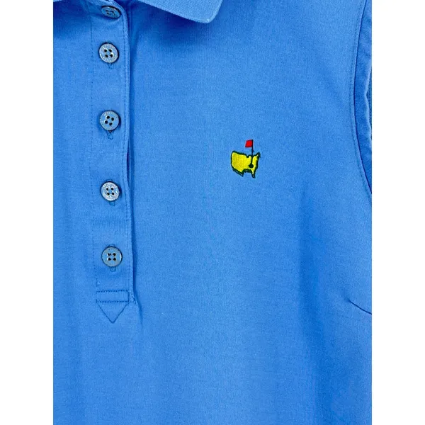 Masters Magnolia Lane Collection Women's Sleeveless Golf Polo Blue Large Vintage - Image 4