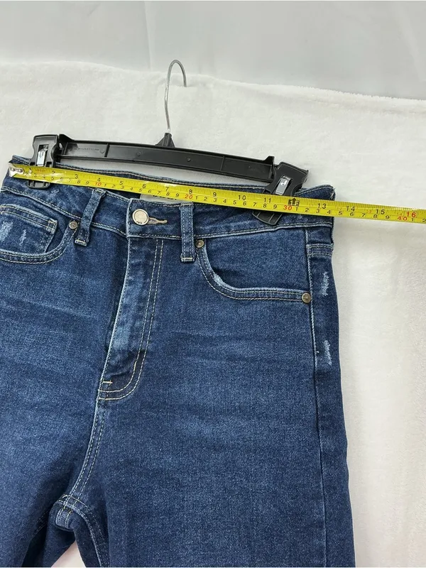 Navy Women's Straight Leg Jeans Blue Size 27 - Image 6