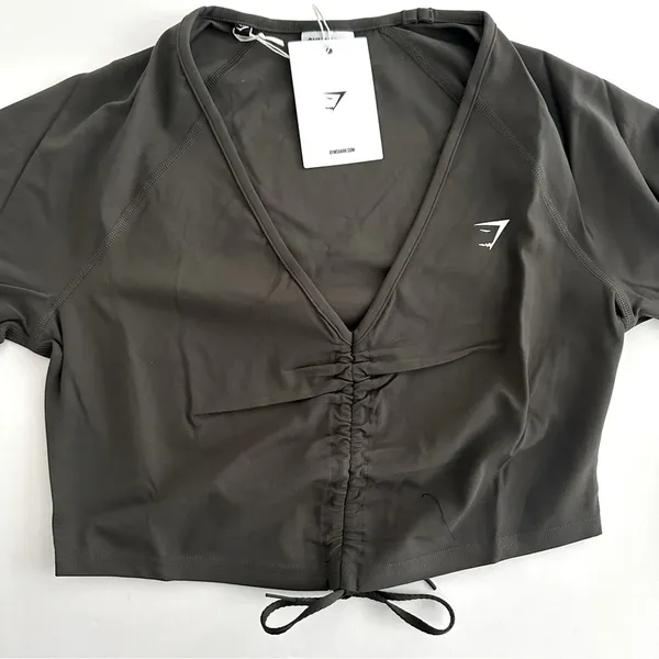 Gymshark L Ruched 3/4 Sleeve Crop Top - Image 7