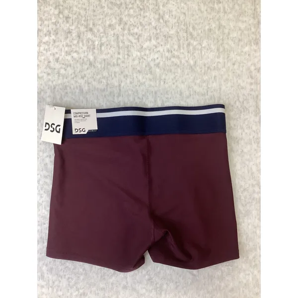 DSG Womens Compression Mid-Rise 3 Inch Inseam Shorts Burgundy Navy Size S‎ NWT - Image 3