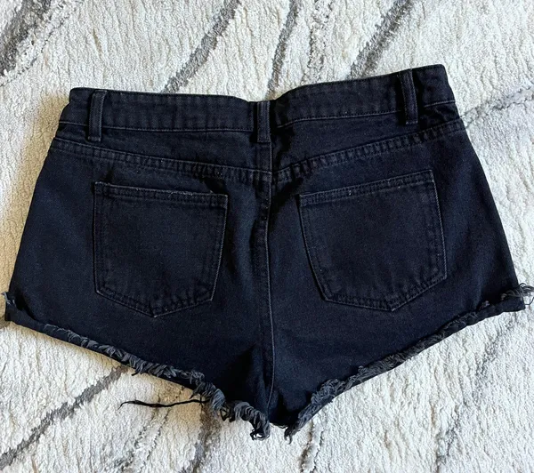 Black Jean Shorts Size M - Image 2