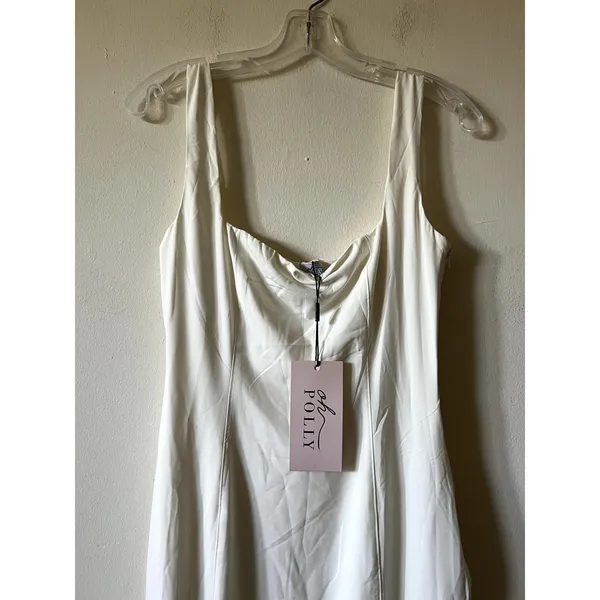 Oh Polly Petula Lace Trim Midaxi Midi Dress in White size 6 New Sleeveless - Image 6