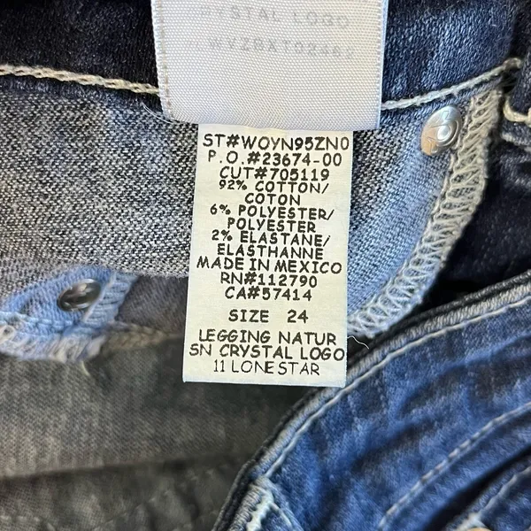 True Religion Lone Star Legging Denim Skinny Jeans Crystal Logo 24 - Image 4