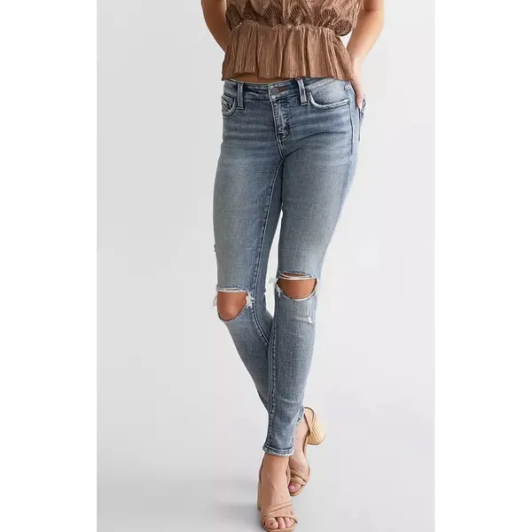 Buckle Black Fit 53 Distressed Ankle Skinny‎ Jeans Blue Denim Mid Rise Ripped 26 - Image 2