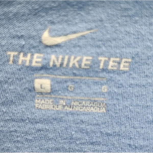 Nike Tee T Shirt Blue Pink Swoosh Logo Women's Size L‎ - Image 4