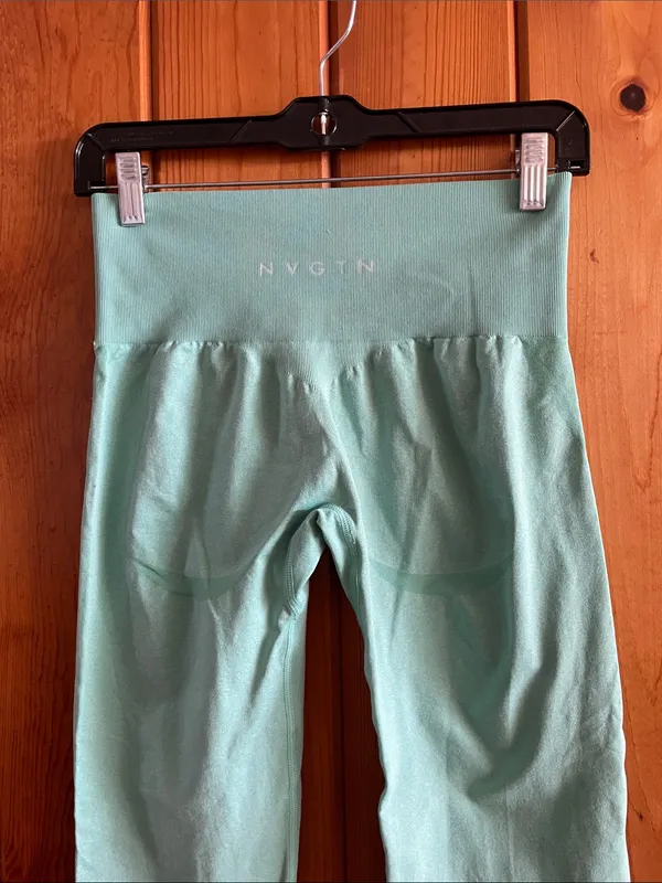 High-Waist Aqua/mint Leggings NVGTN workout leggings size medium high waist - Image 5