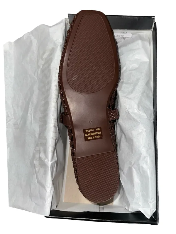 Cushionare Women’s Size 11 Brown Crochet Mary Jane Buckle Strap Weston Loafers - Image 10