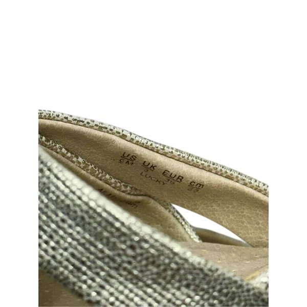 LifeStride Lucky Gold Metallic Platform Block Heel Sandals 6M Champagne - Image 8