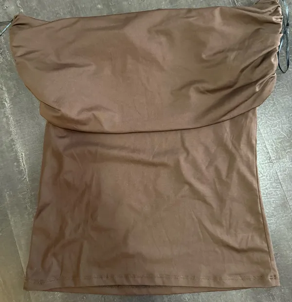 H&M Brown Off-Shoulder Stretch Camisole - Image 4
