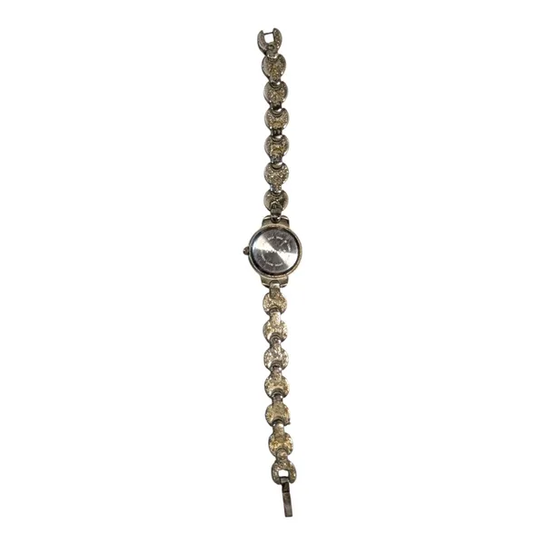 Vtg 1990s Rumours Silver Tone Roman Numeral Link Bracelet Watch Not Running - Image 3