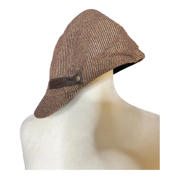 Wool & Leather Academia Cap Women's Brown Winter Hat - Image 7