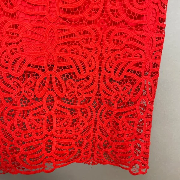 B. Smart Lace Dress Orange Spaghetti Straps Summer Sheath Bright Colorful Sz 14 - Image 14